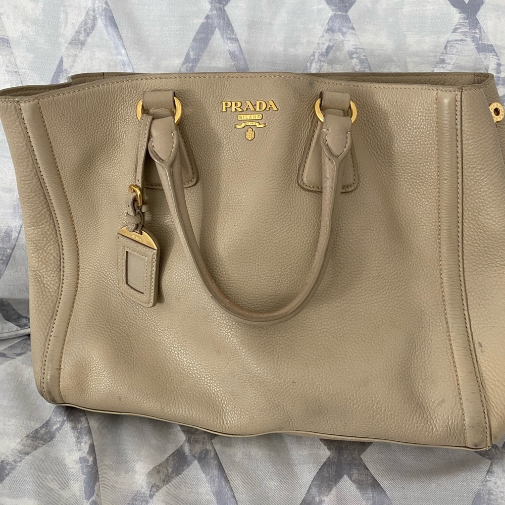 Tan Prada bag
